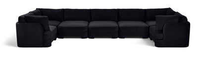 Hammond - Velvet Performance Fabric Upholstered 7 Piece U-Shaped Sectional