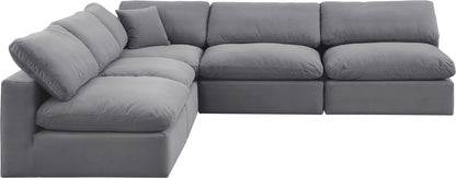 Comfy - 5 Piece Velvet Modular Corner Armless Sectional