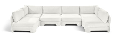 Hammond - Velvet Performance Fabric Upholstered 6 Piece U-Shaped Armless Sectional