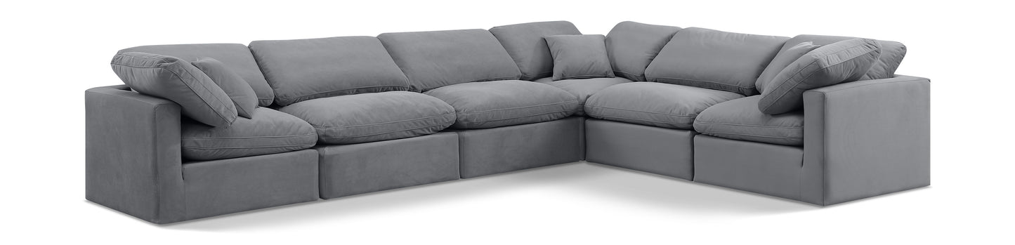 Indulge - Velvet 6 Piece Modular Corner Sectional