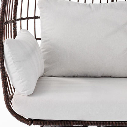 Flash Furniture - Zola Commercial Indoor / Outdoor Oversized Wicker Egg Swivel Lounge Chair - Brown / Cream