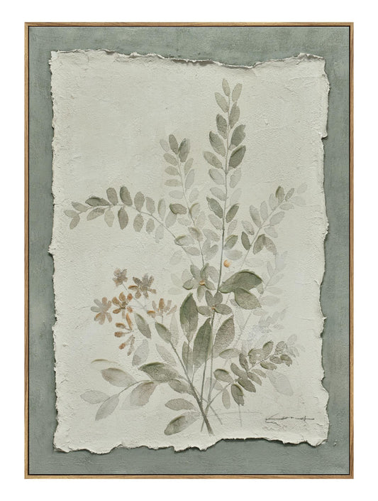 Muted Foliage Texture - 20" x 28" Framed Wall Art - Green