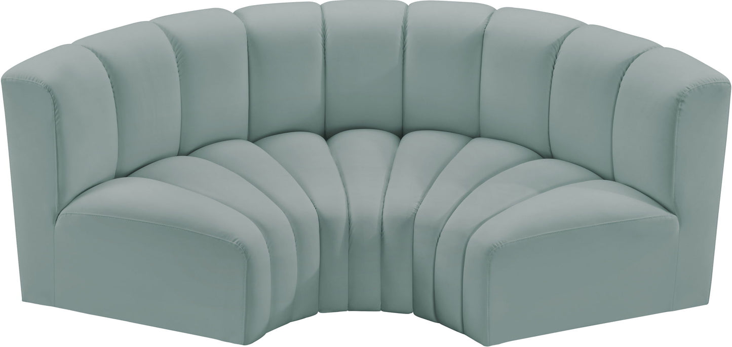 Arc - Faux Leather 3 Piece Modular U-Shaped Sofa