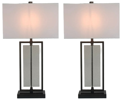 Stillwater Frame - 30 X 17 - Metal Table Lamp (Set of 2) - Gray Slate