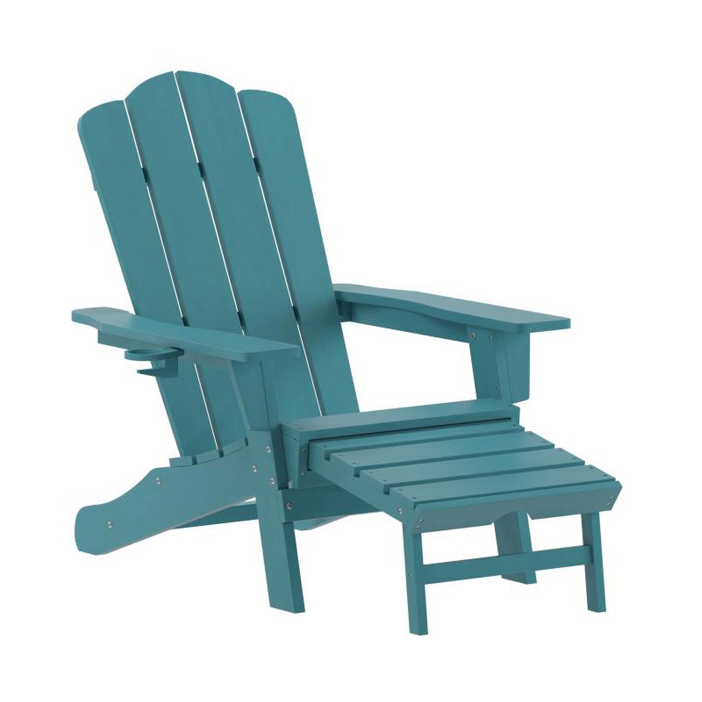 Flash Furniture - Ottoman Chair-Cupholder - Blue