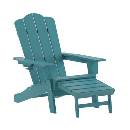 Flash Furniture - Ottoman Chair-Cupholder - Blue