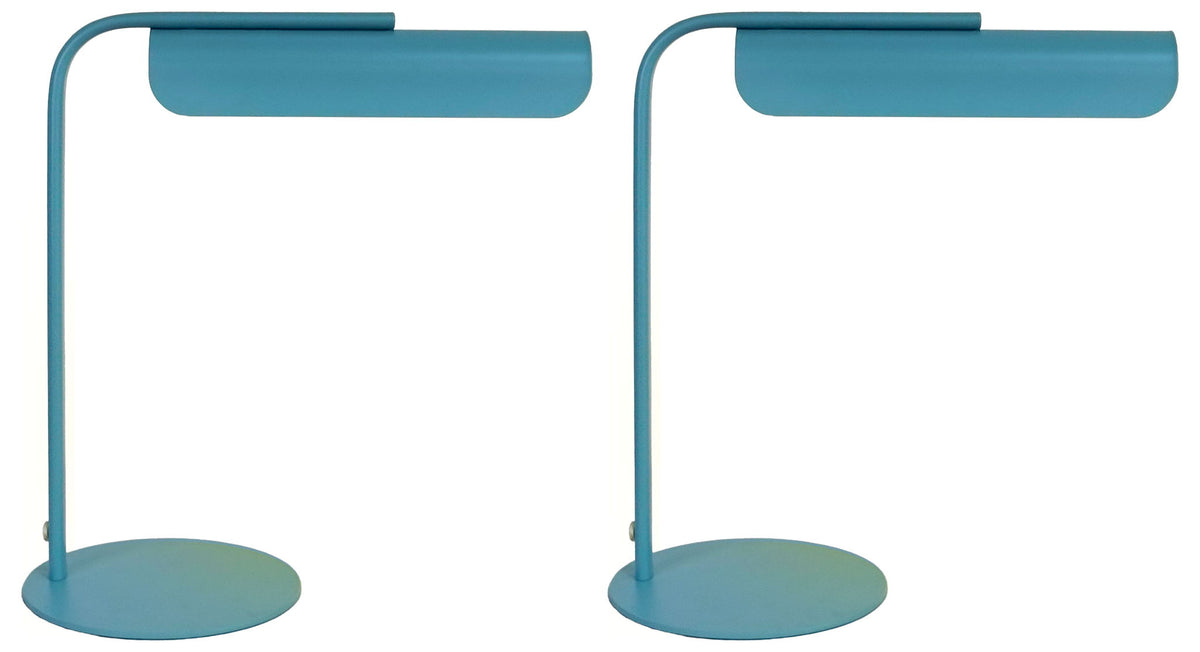 Poet'S Curve II - 14 X 14 - Metal Accent Lamp (Set of 2) - Powder Blue