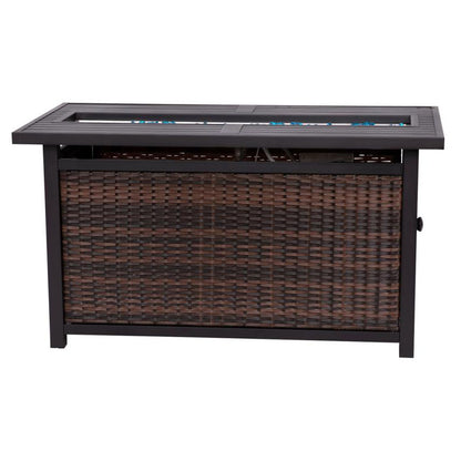 Flash Furniture - Olympia Propane Fire Pit Table - Dark Brown / Black