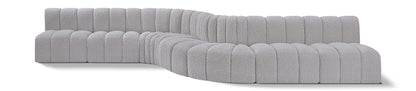 Arc - Boucle Fabric 8 Piece Curved Modular Sofa