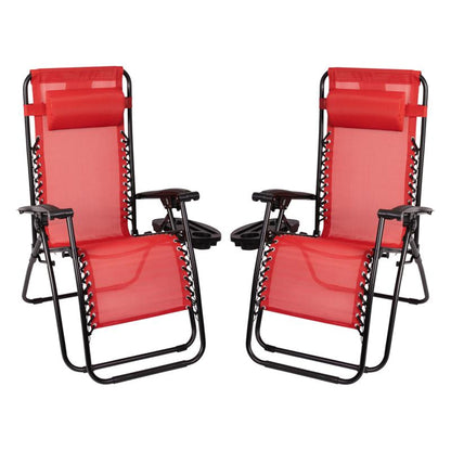 Flash Furniture - Zero Gravity Lounge Chair (Set of 2) - Red