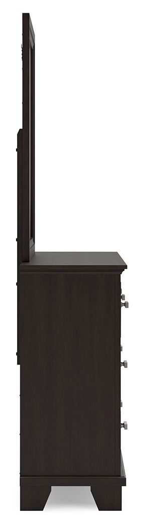 Covetown - Dresser And Mirror - Dark Brown