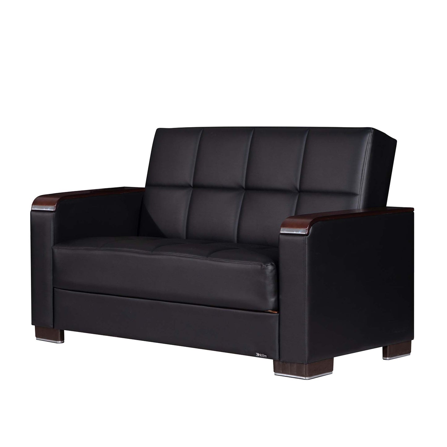 Ottomanson Armada X - Upholstered Convertible Wood Trimmed Loveseat With Storage