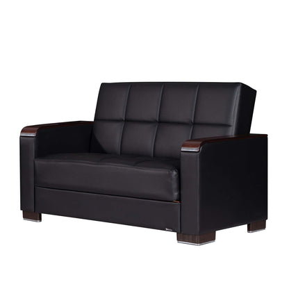 Ottomanson Armada X - Upholstered Convertible Wood Trimmed Loveseat With Storage