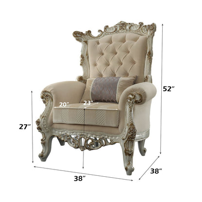 Picardy II - Accent Chair With Pillow - Fabric & Antique Pearl