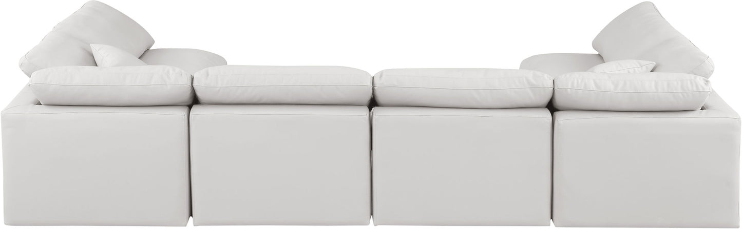 Indulge - Faux Leather 6 Piece Modular U-Shaped Sectional