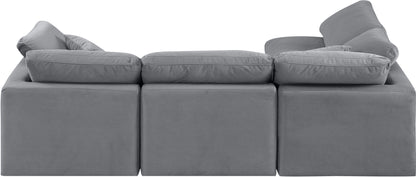 Indulge - Velvet 4 Piece Modular Sectional