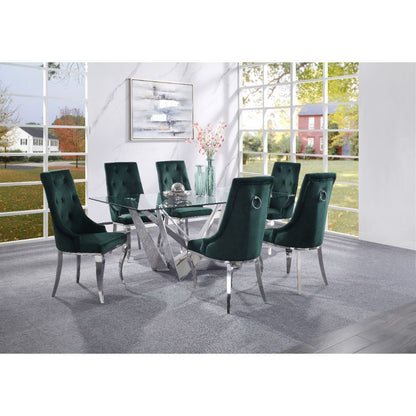 Dekel - Dining Table - Clear Glass Top & Stainless Steel