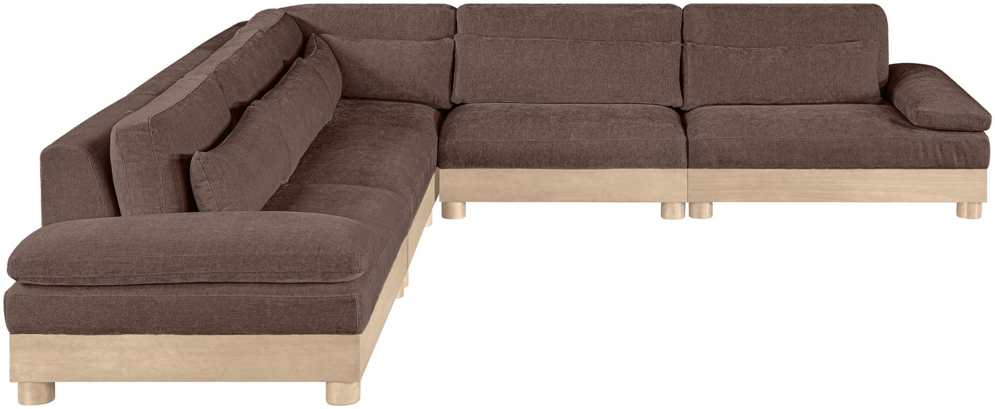 Turin - Chenille Fabric Upholstered Modular Sectional - Brown