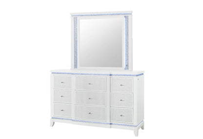 Alina - 5 Piece Queen Bedroom Set With LED, Cooler, Speaker And USB - White