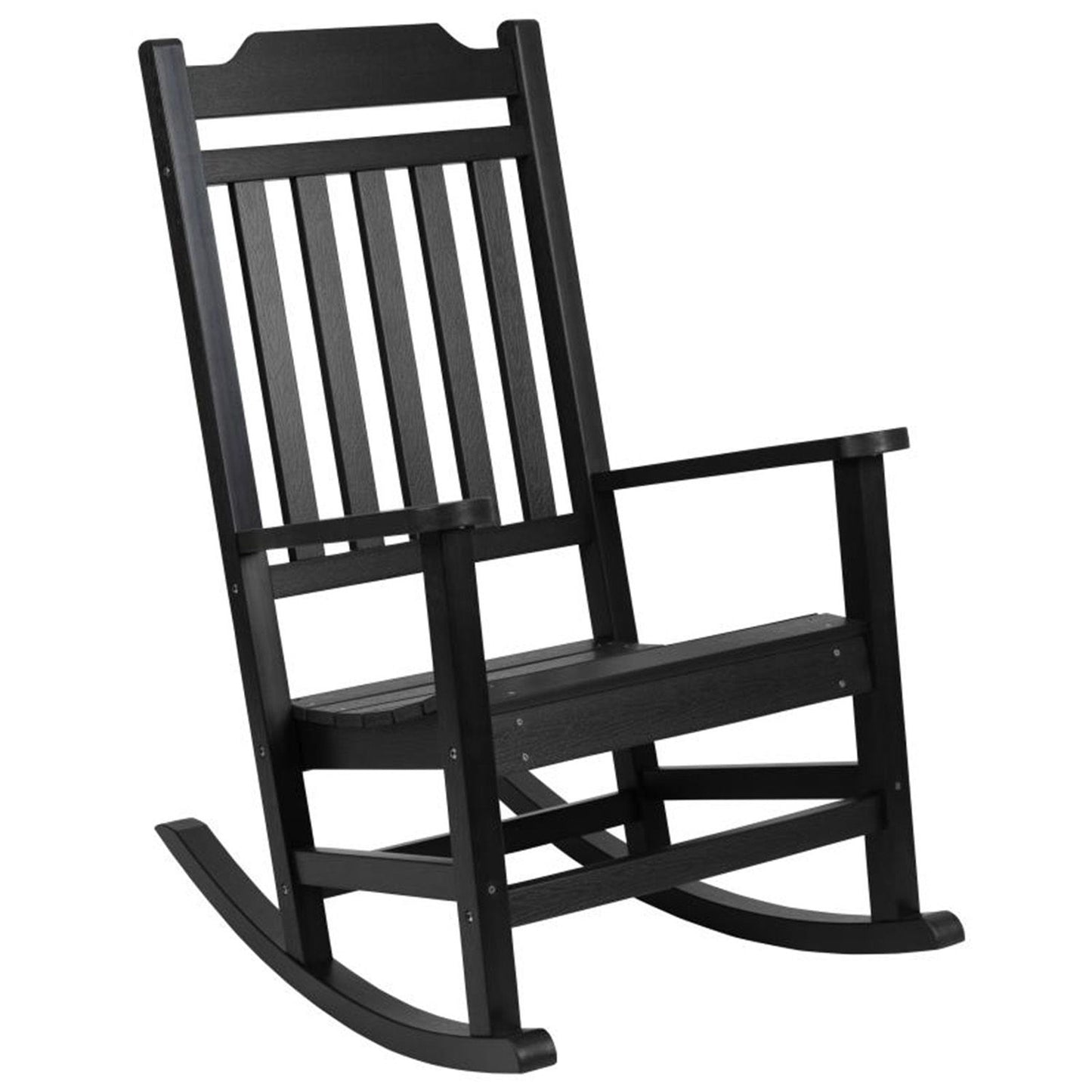 Flash Furniture - All Weather Rocking Chairs (Set of 2) With Side Table - Black