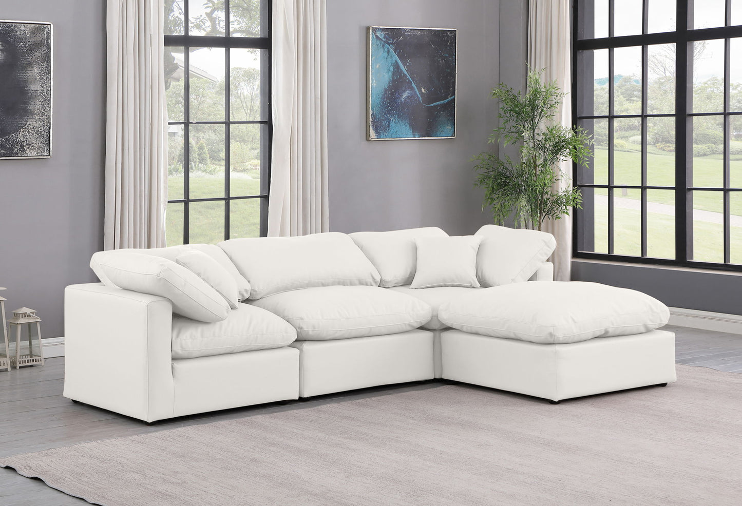 Indulge - Faux Leather 4 Piece Modular Sectional With Chaise
