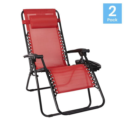 Flash Furniture - Zero Gravity Lounge Chair (Set of 2) - Red