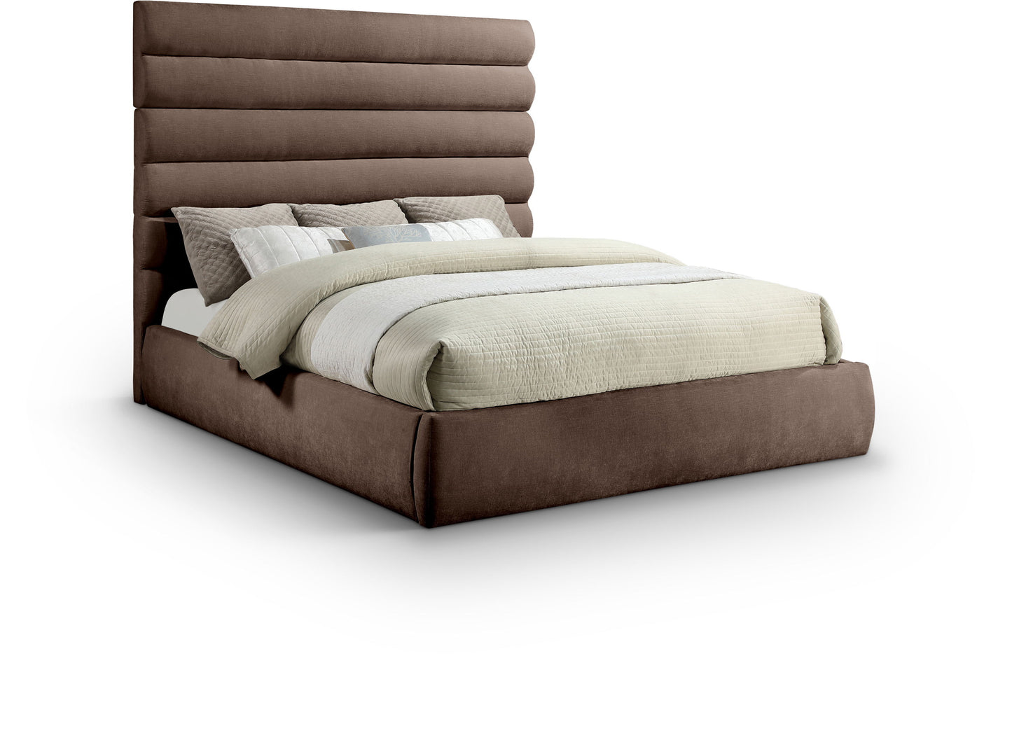Adam - Chenille Fabric Bed With 70.5" Headboard