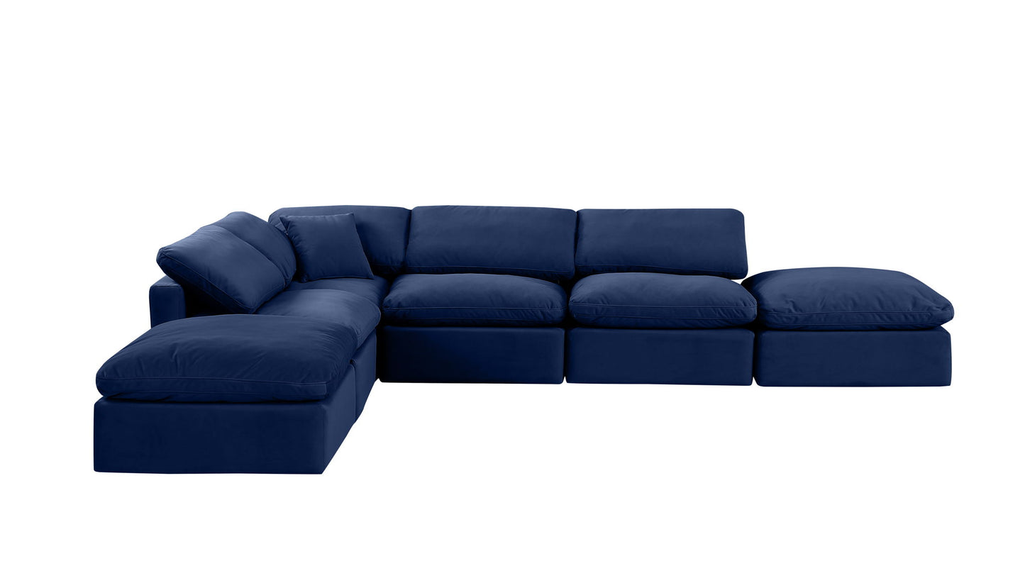 Indulge - Velvet 6 Piece Modular Armless Sectional