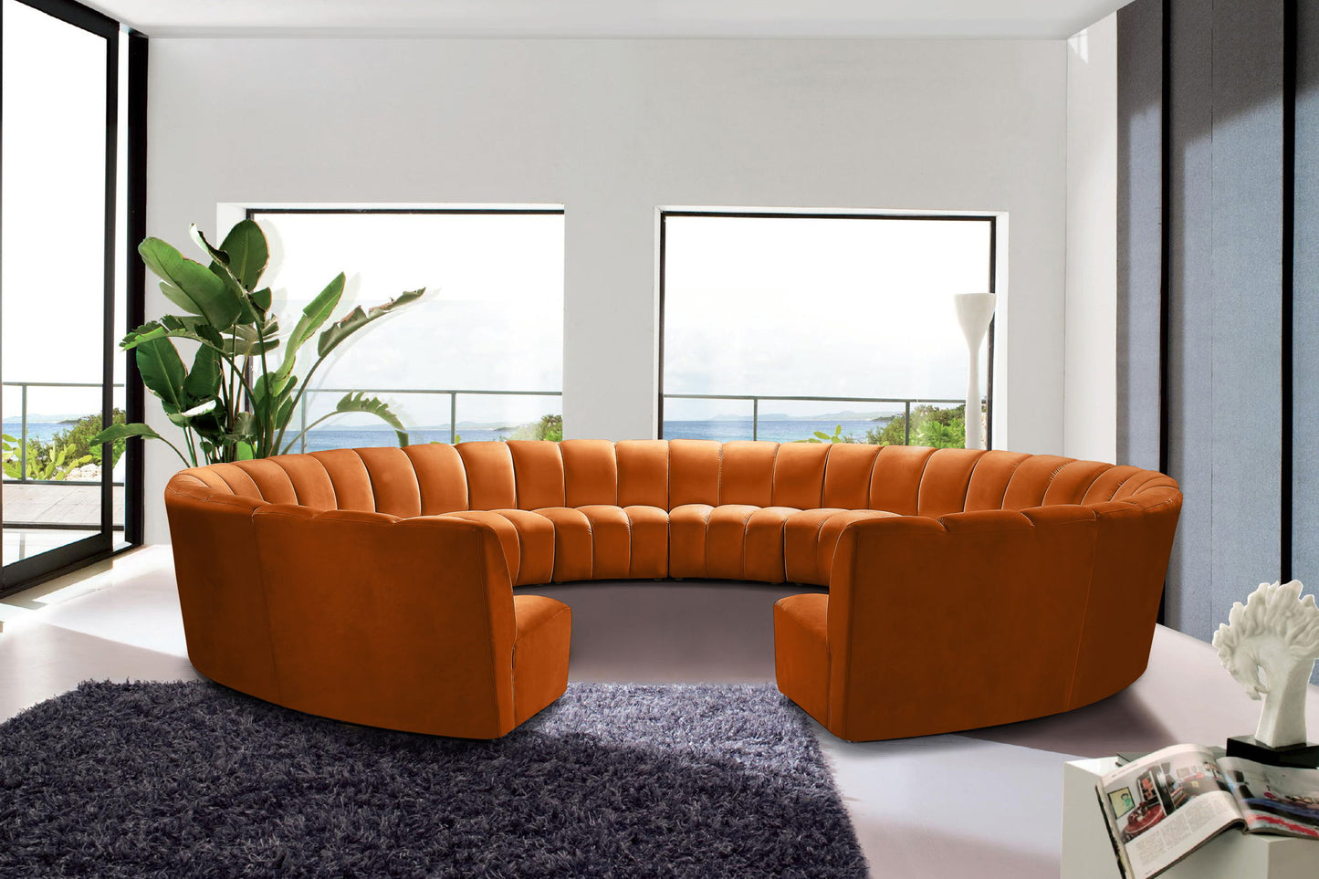 Infinity - 12 Piece Velvet Modular Sectional