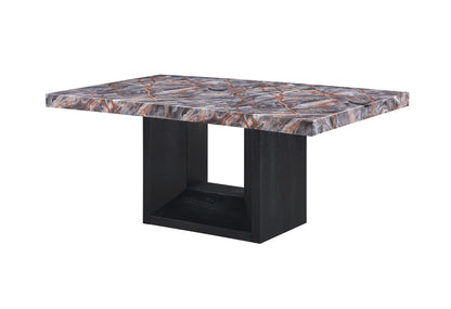D02 - 5 Piece Dining Room Set (Dining Table, 4 Chairs) - Lava / Black