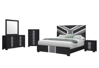 Optimus - 5 Piece Queen Bedroom Set - Black