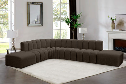 Arc - Boucle Fabric 7 Piece Corner Modular Sofa