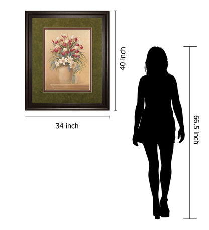 Classic Petal Il By Gloria Eriksen - Framed Print Wall Art - Beige