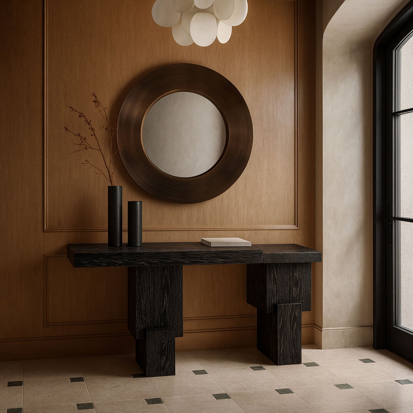 Anzio - Oak Veneer And Solid Wood Console Table