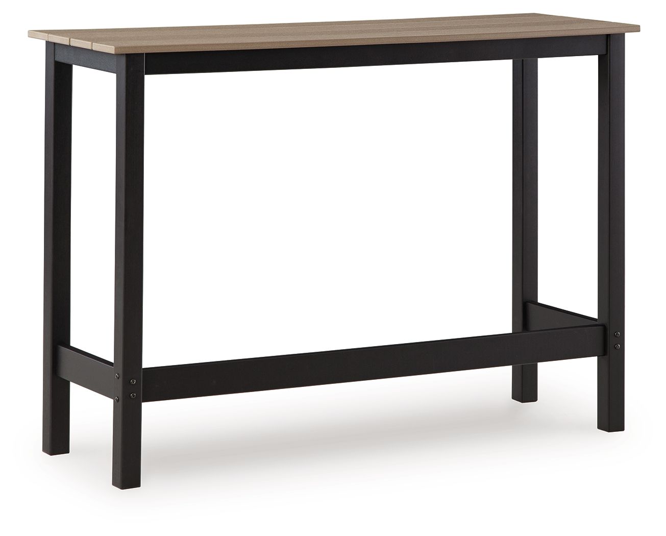 Shoreline Beach - Outdoor Counter Table And 2 Barstools (Set of 3) - Black / Beige