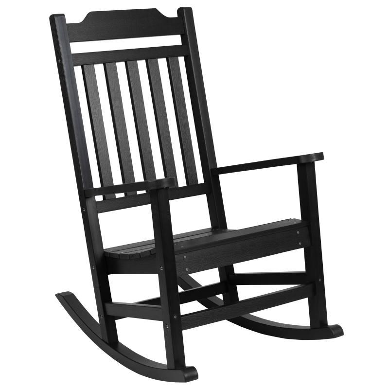 Flash Furniture - All Weather Rocking Chair - Black