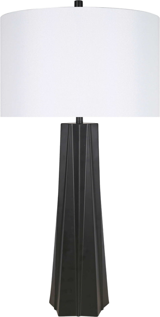 "Obsidian Glow" Metal Table Lamp (Set of 2) - Matte Black