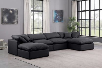 Indulge - Faux Leather 6 Piece Modular Double Chaise Sectional
