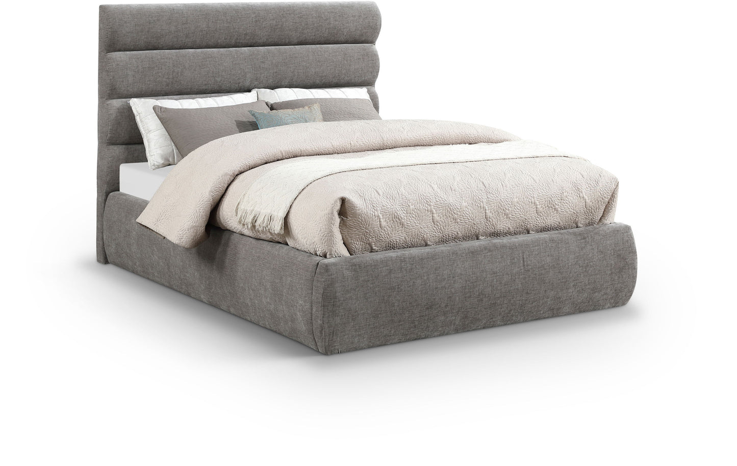 Adam - Chenille Fabric Bed With 52" Headboard