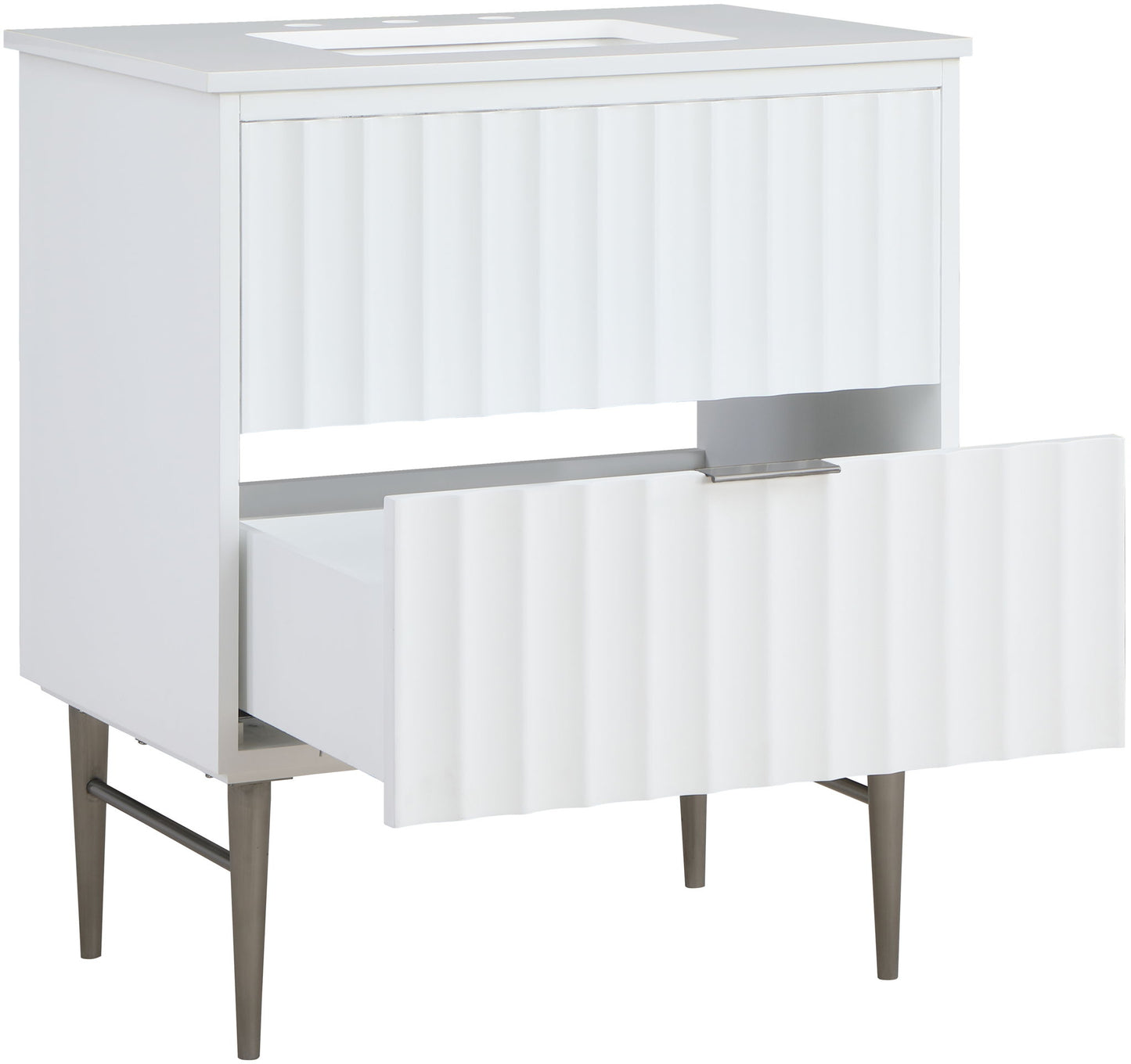 Modernist - Bathroom Vanity With Chrome Legs
