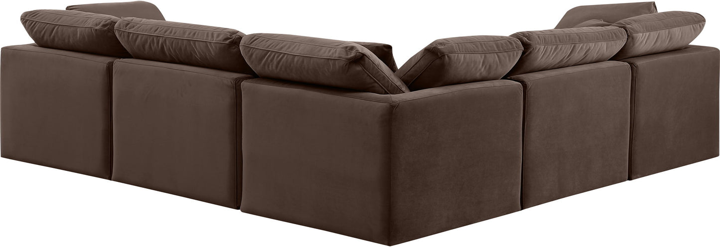 Indulge - Velvet 5 Piece Modular Corner Sectional