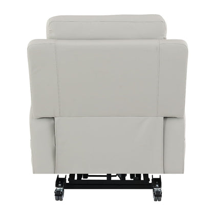 Marsha - Power Recliner With Lift & Massage - Light Gray Leather
