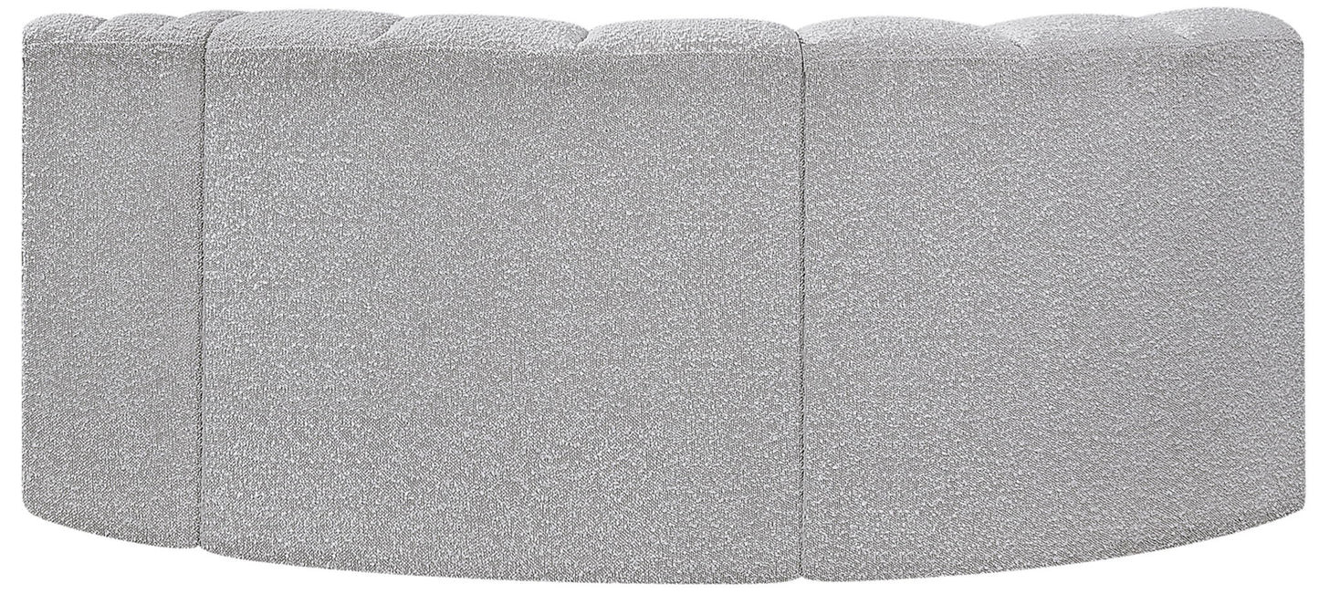 Arc - Boucle Fabric 3 Piece Modular L-Shaped Sofa