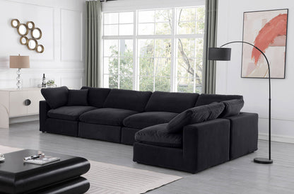 Comfy - 5 Piece Velvet Modular Sectional