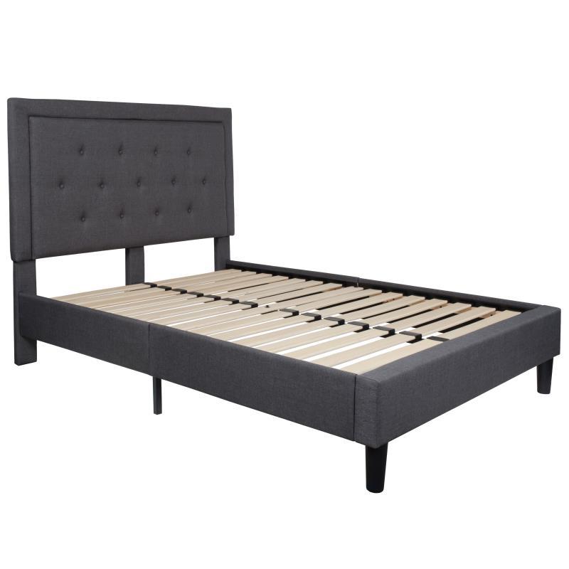 Flash Furniture - Full Size Roxbury Platform Bed Frame - Dark Gray