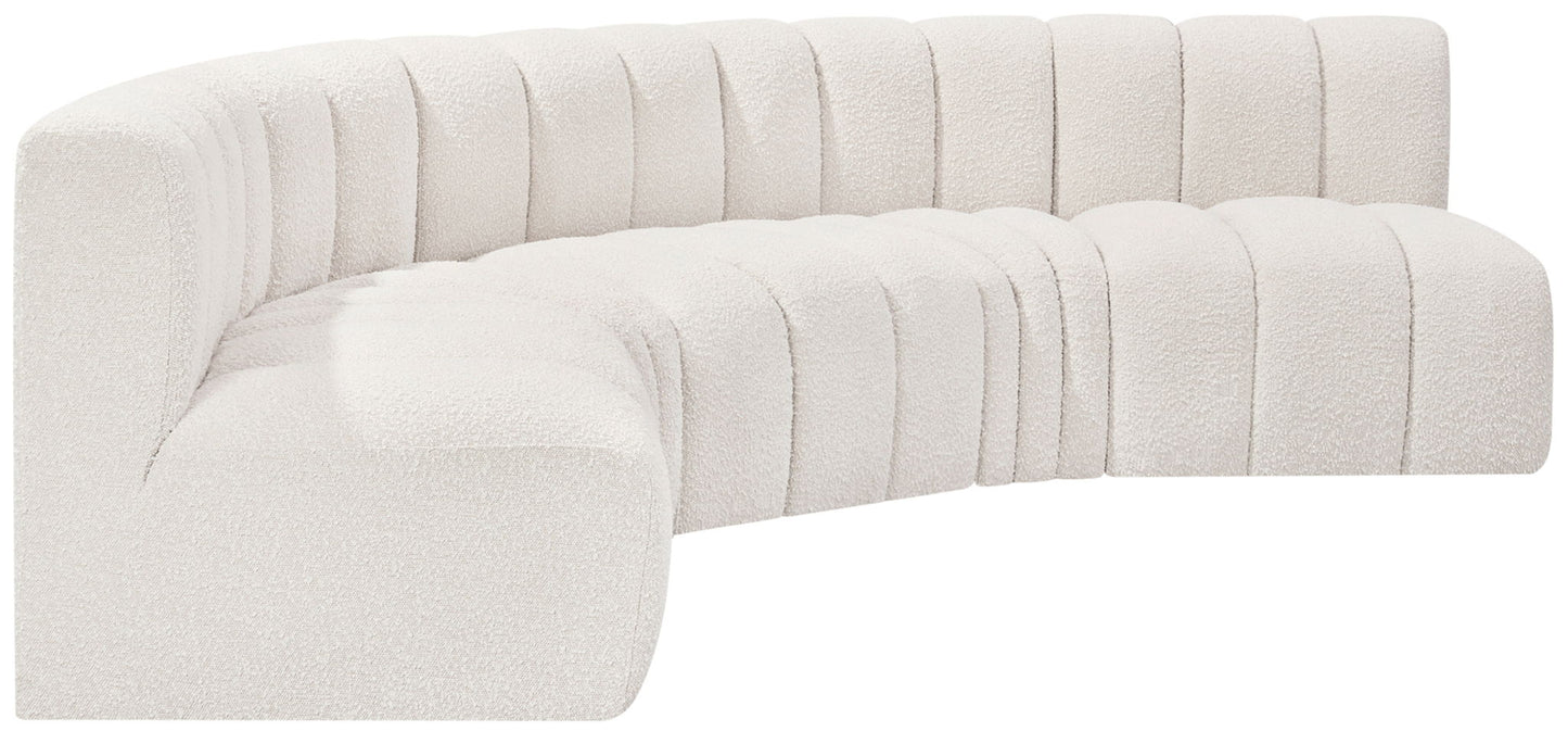 Arc - Boucle Fabric 5 Piece U-Shaped Modular Sofa