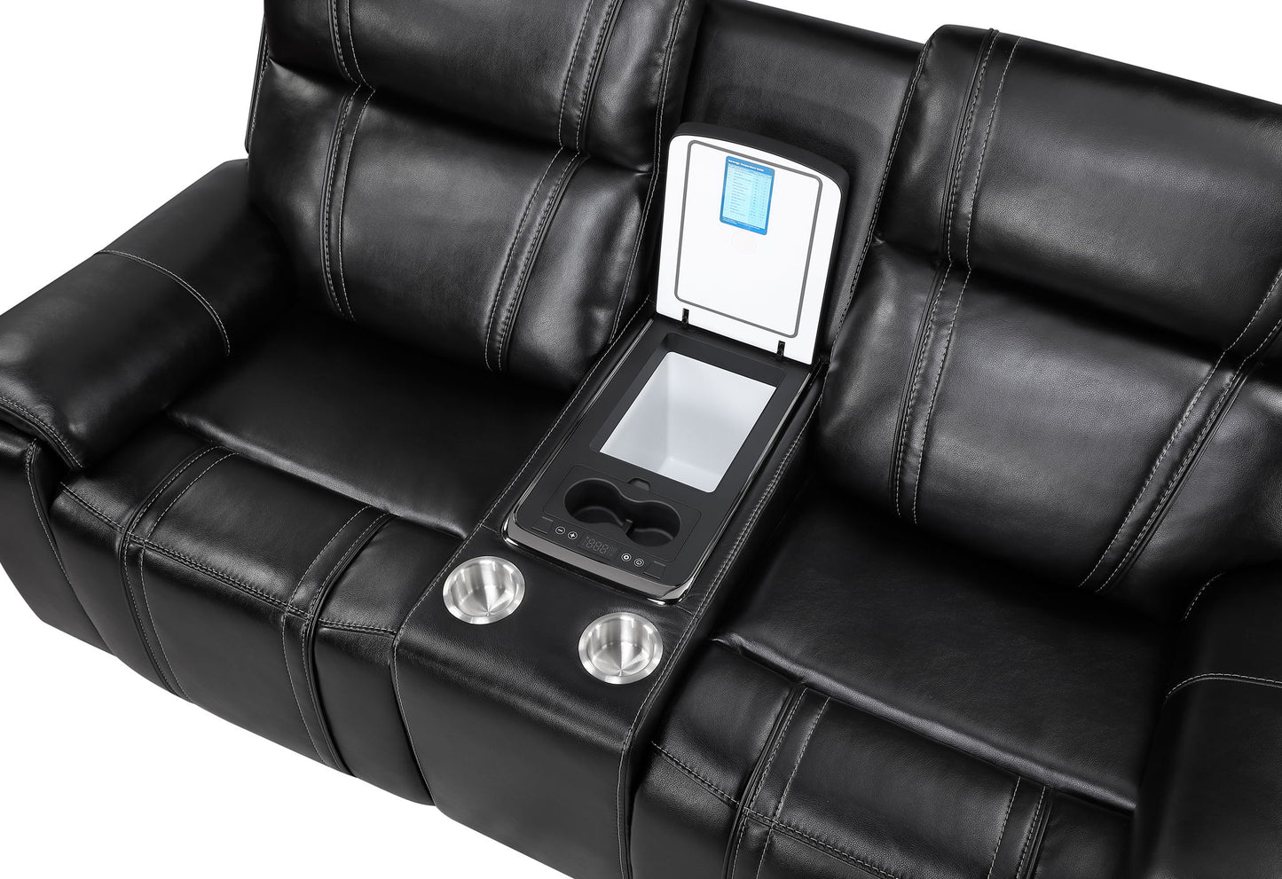 U8880 - Power Reclining Sofa / Power Console Reclining Loveseat - Black