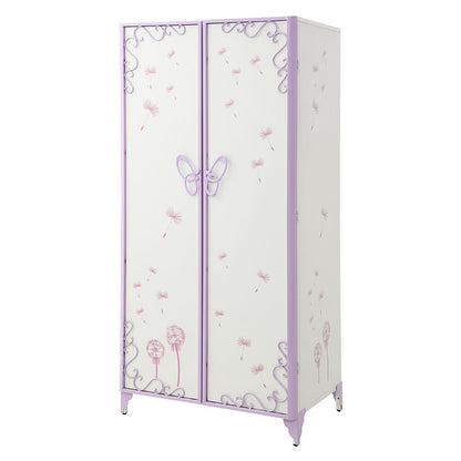 Priya II - Wardrobe - White & Light Synthetic Leather Rple