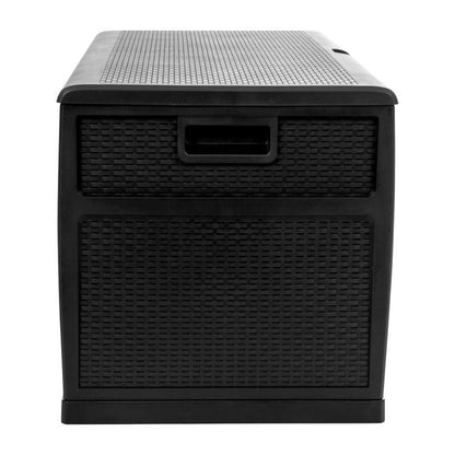 Flash Furniture - 120 Gal Plastic Deck Box - Black