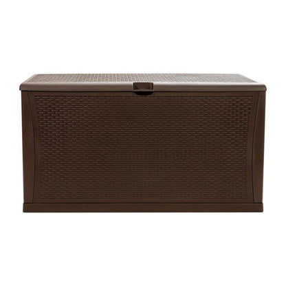 Flash Furniture - 120 Gal Plastic Deck Box - Brown